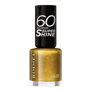 Rimmel 60 Seconds Glitter Nail Polish in Oh My Gold