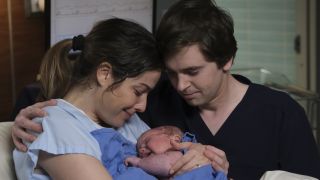 Shaun and Lea looking at their baby in The Good Doctor
