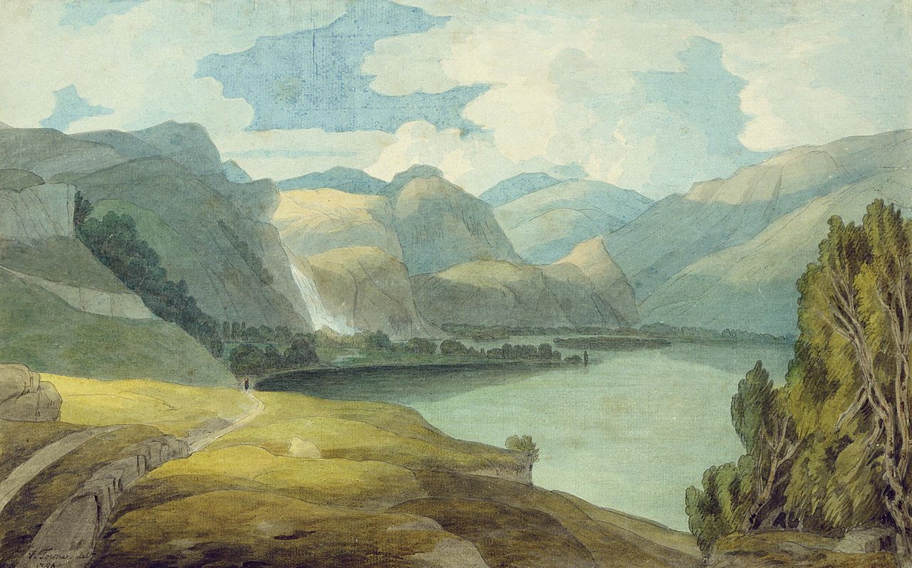 A fine prospect: the meticulous Francis Towne captured the drama and structure of the Lake District in watercolours such as Derwentwater Looking South, painted in 1786. © Leeds Museums and Galleries.