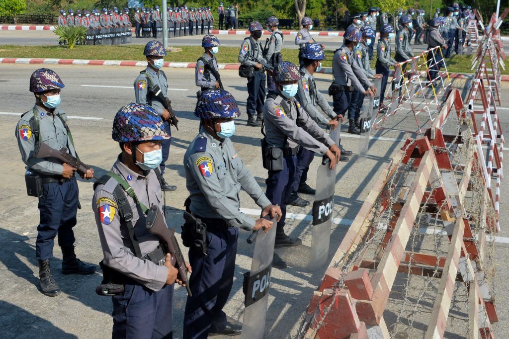 Military guard Parliament in Myanmar