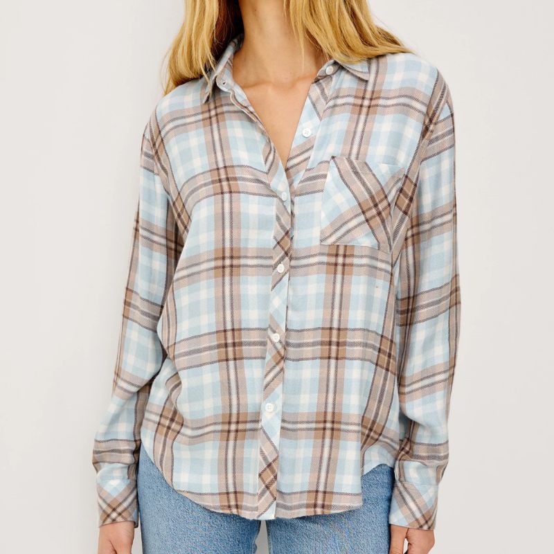 Rails, blue and brown plaid shirt
