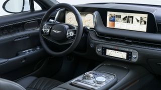 Genesis G90 steering wheel and info on dashboard