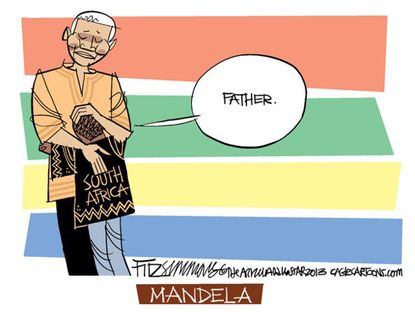 Editorial cartoon Nelson Mandela father