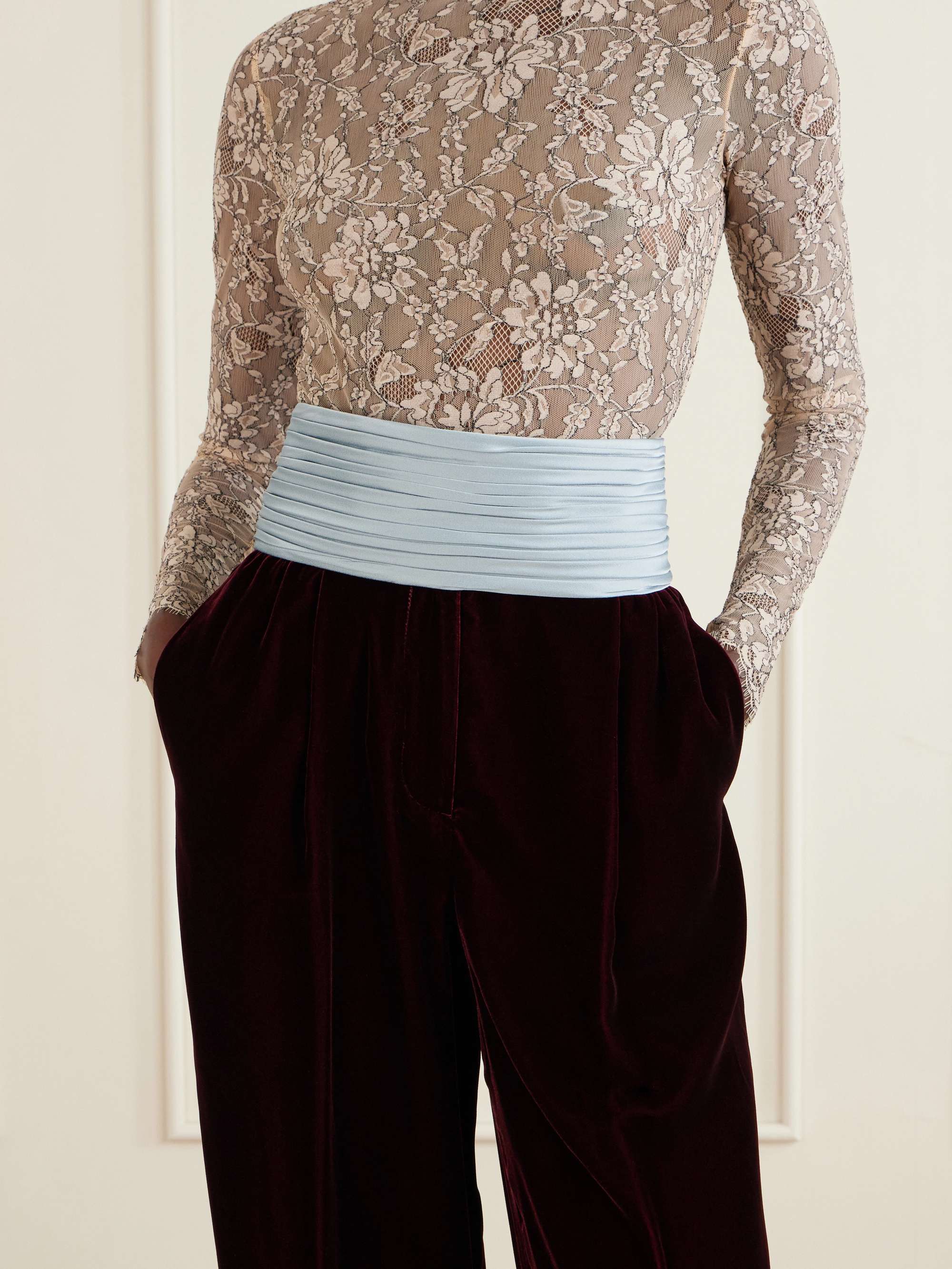 Pliss&amp;eacute; Satin Belt