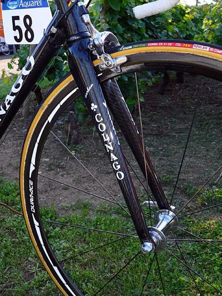 Colnago's Star Carbon fork graces the front end