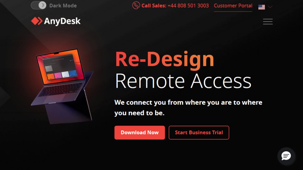 AnyDesk website screenshot (June 2025).