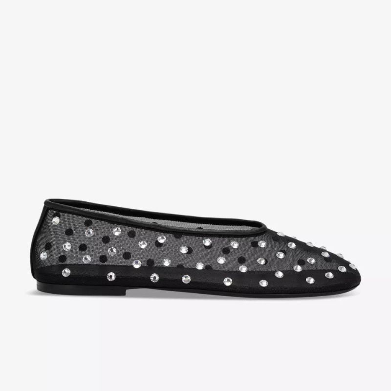 KHAITE , Marcy Crystal-Embellished Mesh Ballet Flats