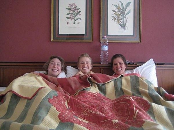 Josie, Peta And Carlee in the huge bed they shared