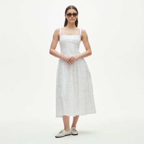 Collection Drop-Waist Dress With Embroidered Poplin Skirt
