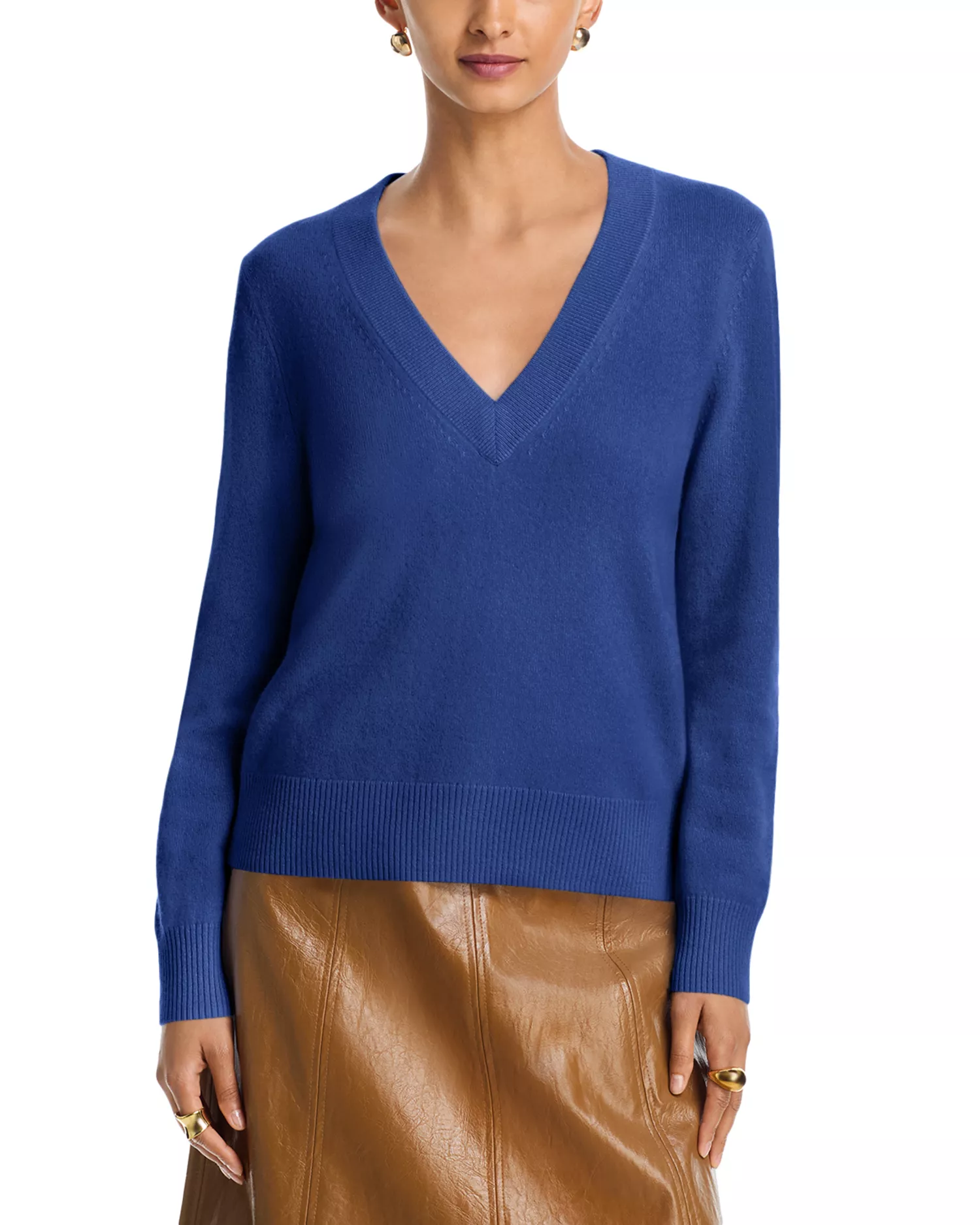 AQUA, Aqua 100% Cashmere V Neck Sweater