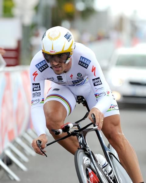 Fabian Cancellara (Saxo Bank) on his way to the stage win