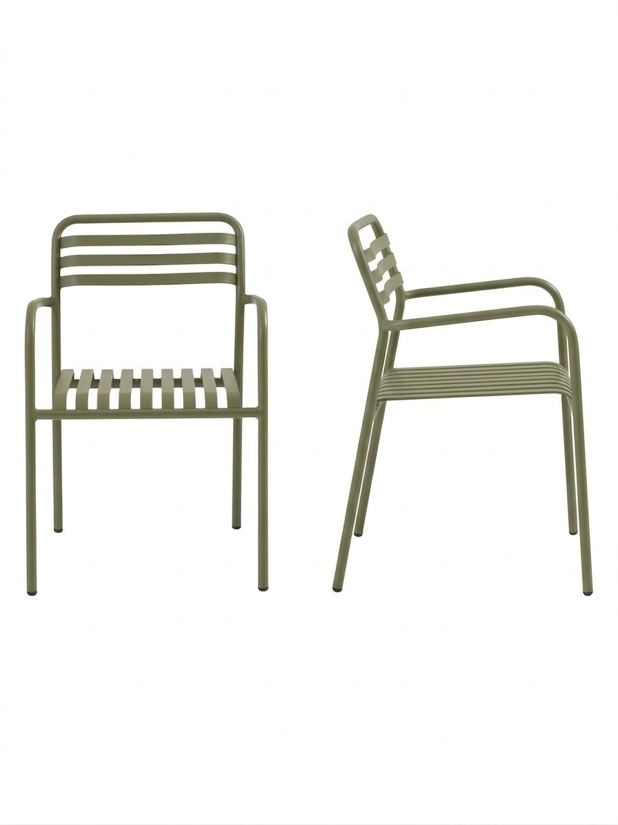 La Redoute Set of 2 Manni Aluminium Garden Armchairs