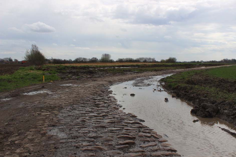 In April, there was lots of standing water but it should be bone dry on Sunday