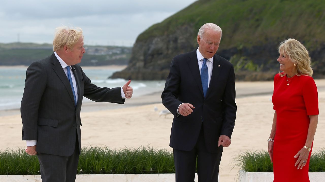 Boris Johnson with Joe and Jill Biden