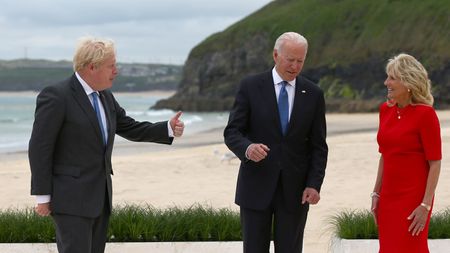 Boris Johnson with Joe and Jill Biden