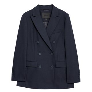 M&S Double Breasted Blazer With Wool