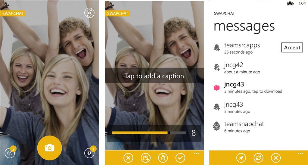 Unofficial Snapchat client, Swapchat updated with improved Windows