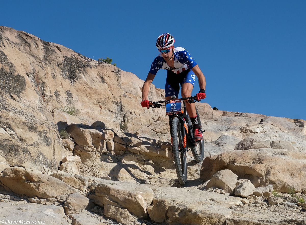 USA Marathon Champion Payson McElveen (Orange Seal) putting in a solid top ten ride today