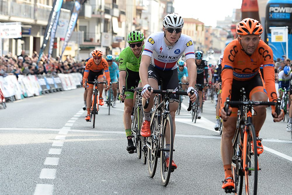 Petr Vakoc crosses the line during stage at Catalunya