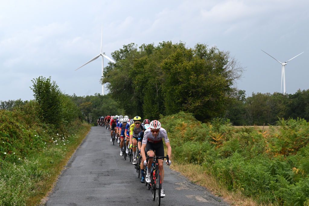 LA SOUTERRAINE FRANCE AUGUST 16 Sander Armee of Belgium and Team Cofidis leads the peloton during the 55th Tour du Limousin Nouvelle Aquitaine 2022 Stage 1 a 1764km stage from VerneuilsurVienne to La Souterraine 385m TDL2022 on August 16 2022 in La Souterraine France Photo by Dario BelingheriGetty Images