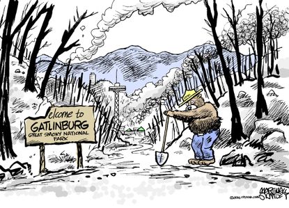 Editorial cartoon U.S. Gatlinburg Tennessee fires