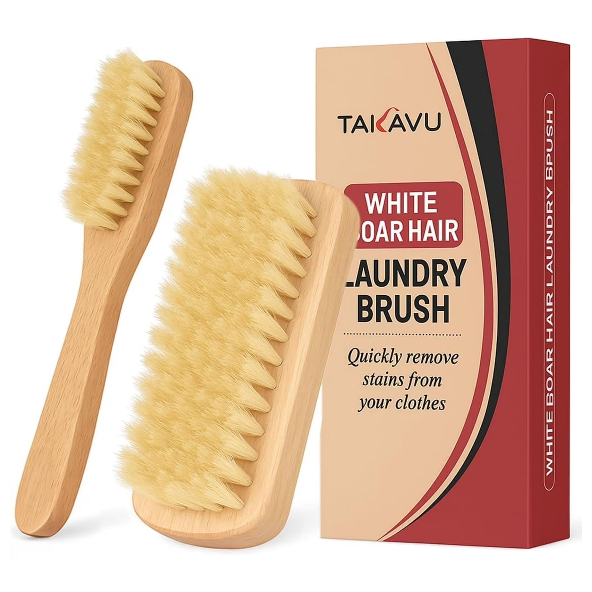 White boar hair laundry brush