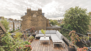 Roof terrace at Hampstead property.