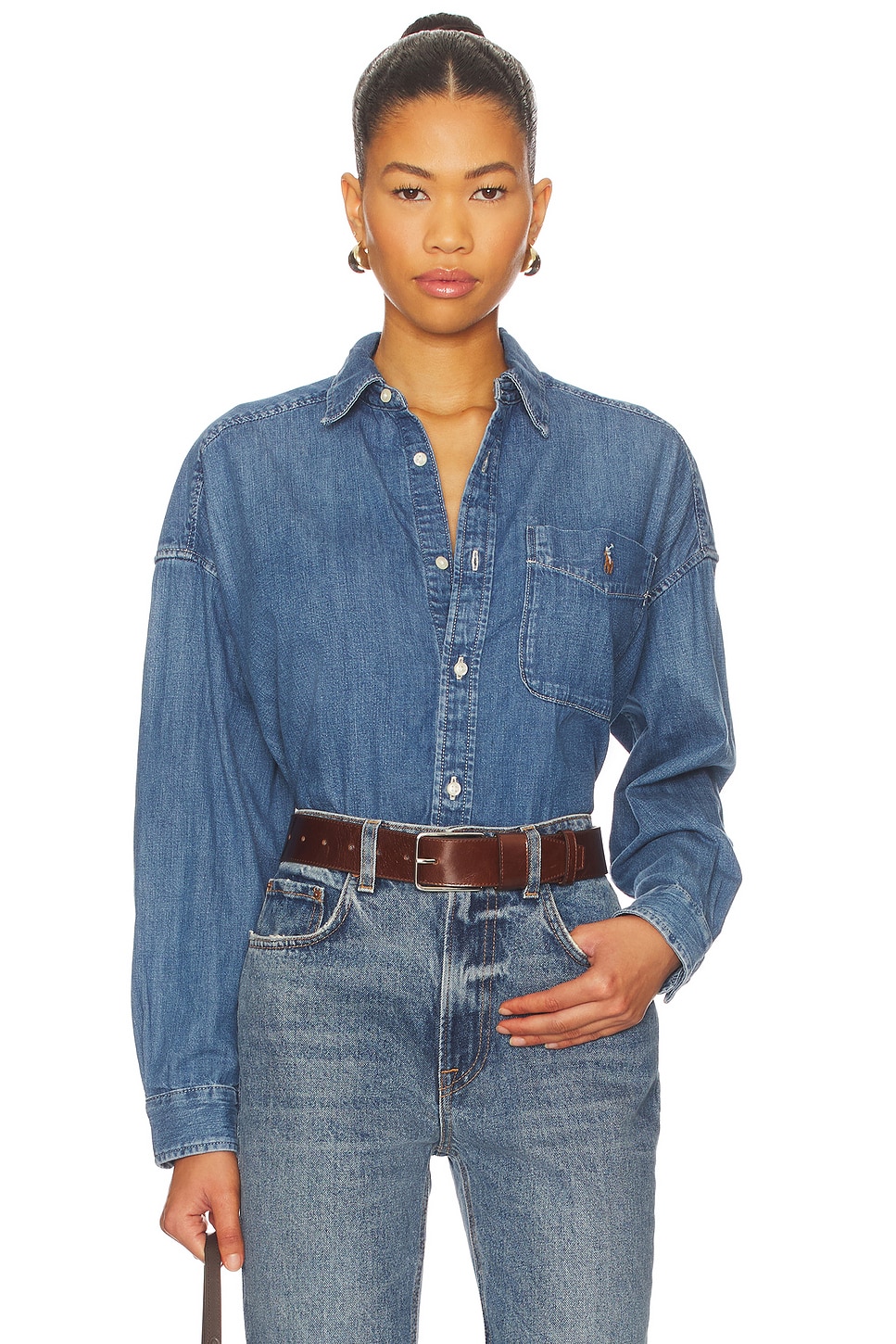 Denim Long Sleeve Button Shirt
