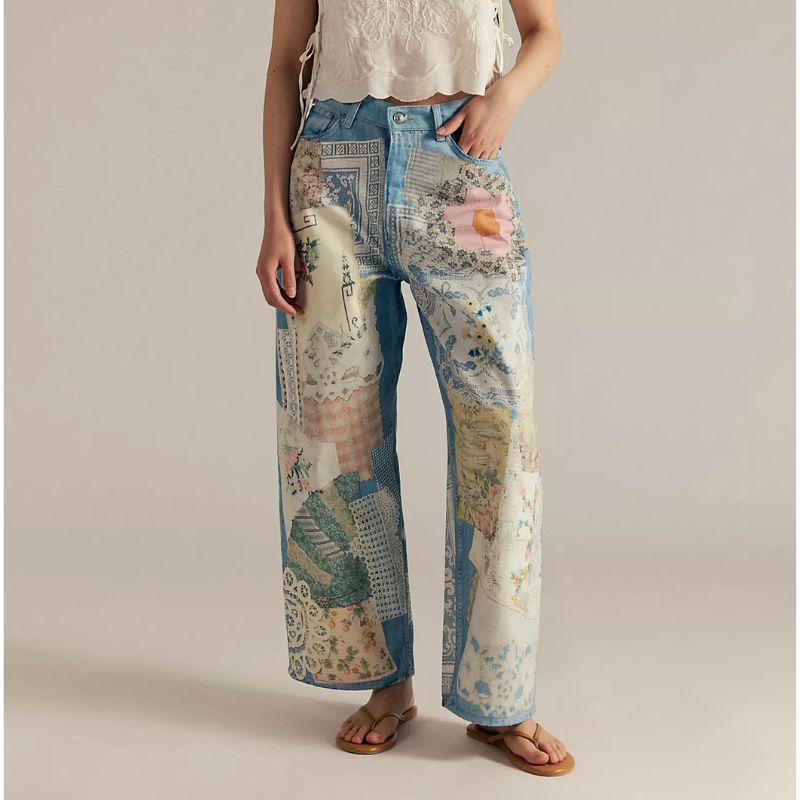 Free People , We The Free Illusions Printed Relaxed Jeans