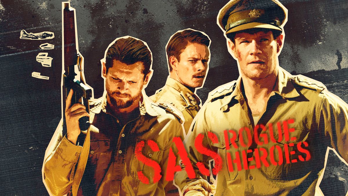 The SAS;Rogue Heroes key art featuring Connor Swindells, Alfie Allen and Jack O&#039;Connell