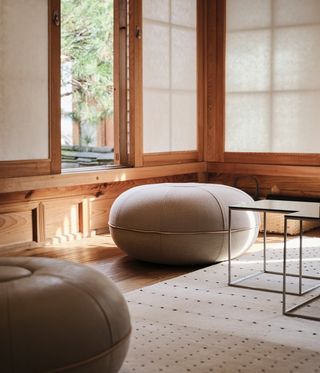 Cecilie Manz rugs and pouf
