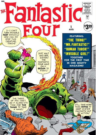 The cover of the first issue of The Fantastic Four