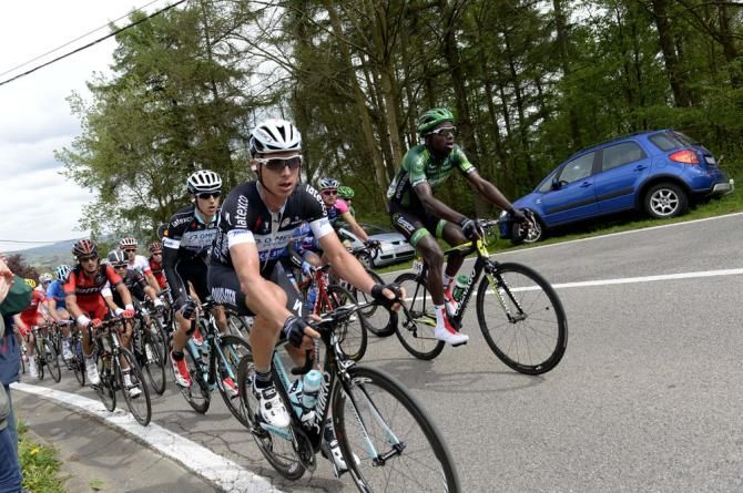 Tony Martin works on the front of the peloton