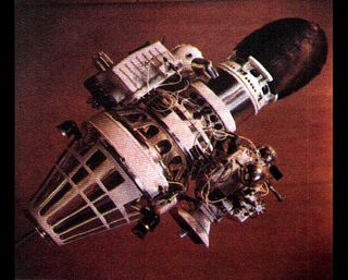 Airbags mounted on the Luna 9 landing capsule helped cushion the impact.