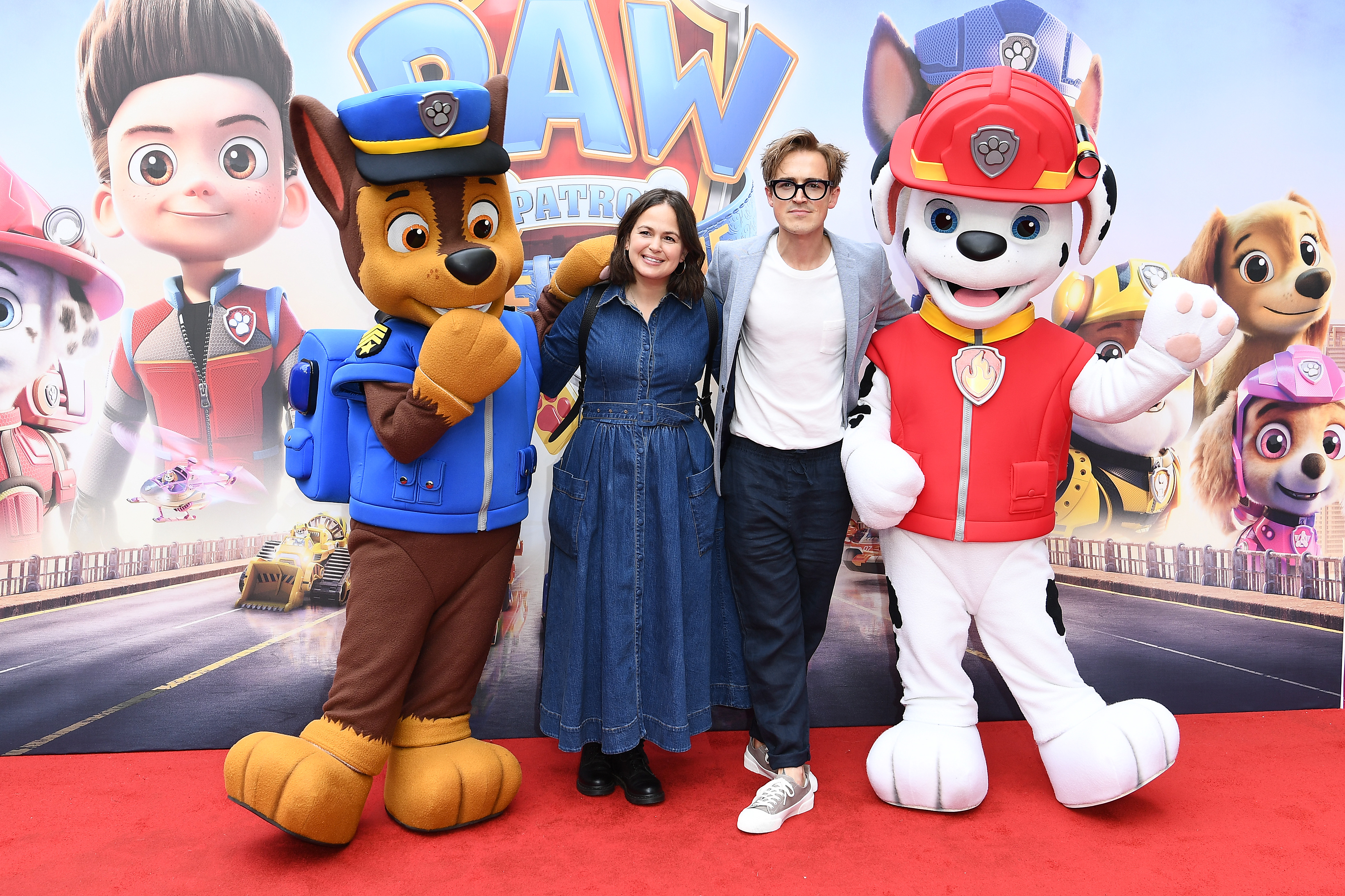 Tom Fletcher with wife Giovanna at the Paw Patrol Movie premier