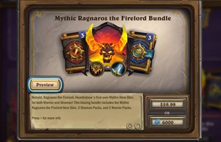 Ragnaros the Firelord Hearthstone bundle store page