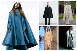 The capes winter 2025 trend at Gabriela Hearst, Nili Lotan, Christian Dior, Max Mara, and Isabel Marant