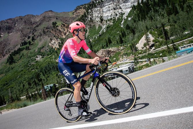 EF Education First's Lawson Craddock en route to second place in the prologue at the 2019 Tour of Utah