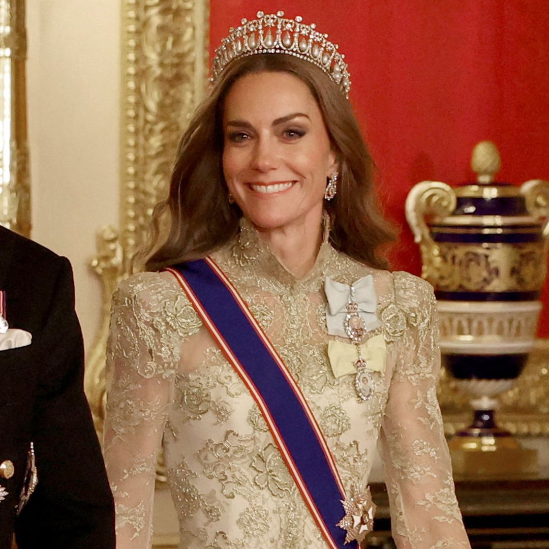 WINDSOR, ENGLAND - SEPTEMBER 17: Britain&#039;s William, Prince of Wales and Catherine, Princess of Wales walk to attend the State Banquet at Windsor Castle during the State visit by the President of the United States of America on September 17, 2025 in Windsor, England. President Trump is in England from Sept. 16-18 on his second UK state visit, with the previous one taking place in 2019 during his first presidential term. (Photo by Phil Noble - WPA Pool/Getty Images)