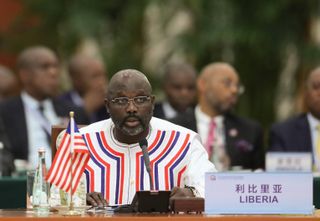 President of Liberia George Weah pictured in Beijing, China, September 2018