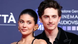 Kylie Jenner and Timothée Chalamet attend the red carpet during the 70th David Di Donatello at Cinecitta Studios on May 07, 2025 in Rome, Italy.
