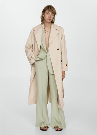 Double-Breasted Trench Coat - Women | Mango Usa