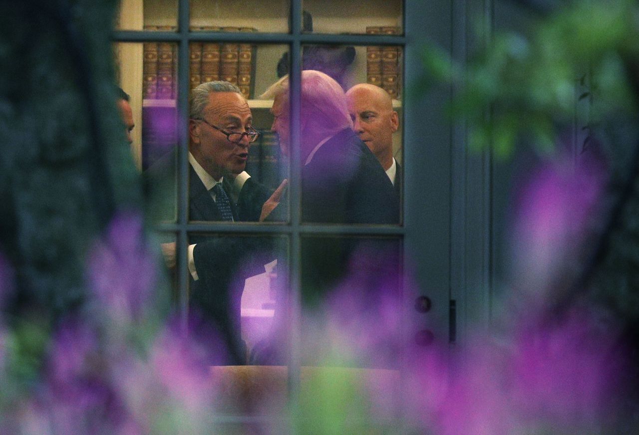 Senate Minority Leader Chuck Schumer and President Trump.