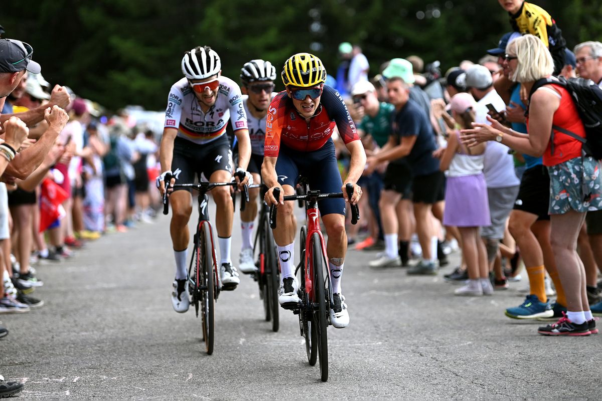 Tom Pidcock battles through the Alps on stage 14 of the 2023 Tour de France to Morzine