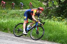 Critérium du Dauphiné 2024: Tao Geoghegan Hart (Lidl-Trek) in the race prior to his DNS on Saturday