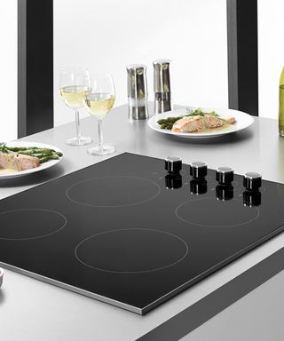 Induction cooktops in a kitchen