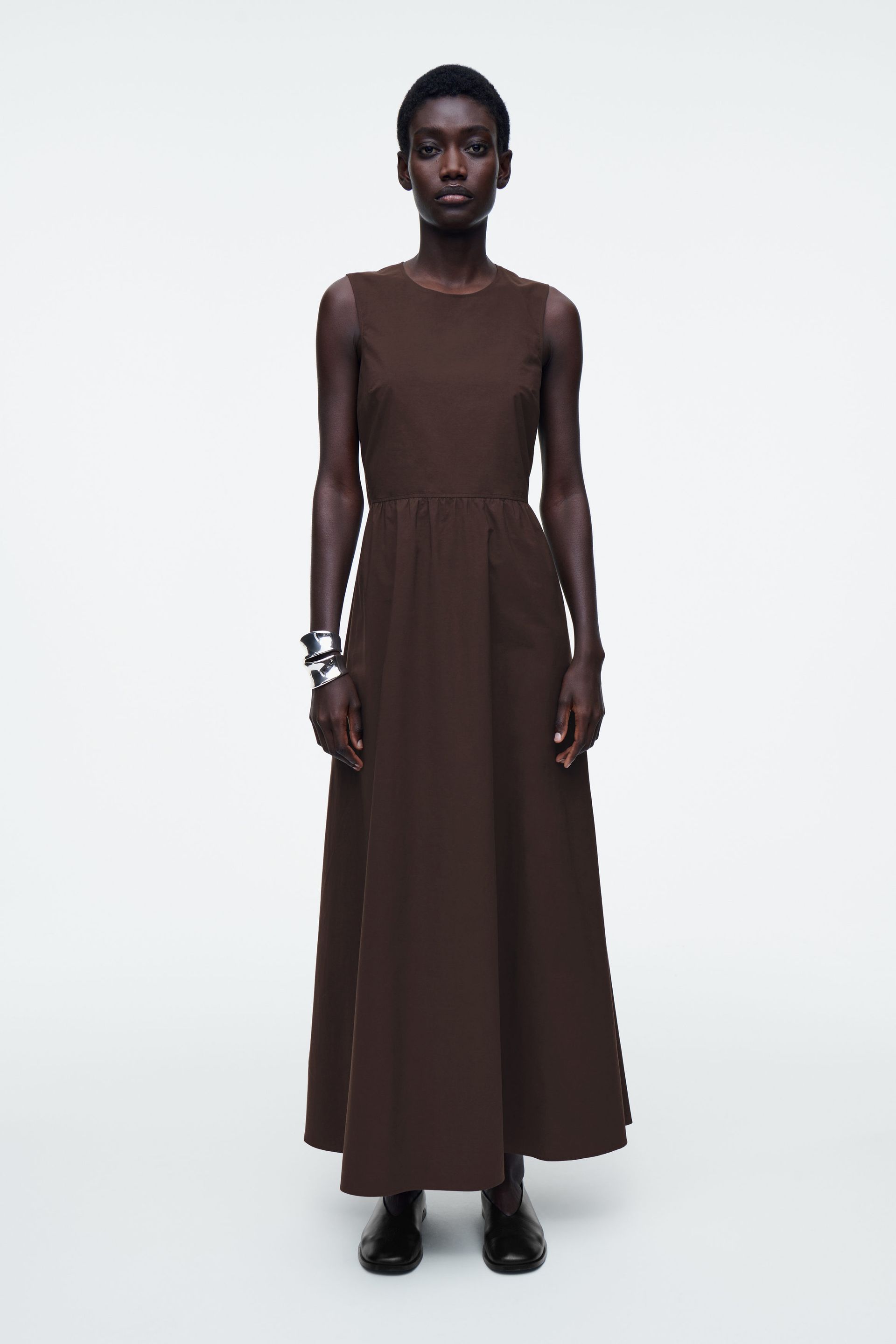 Open-Back Cotton Maxi Dress