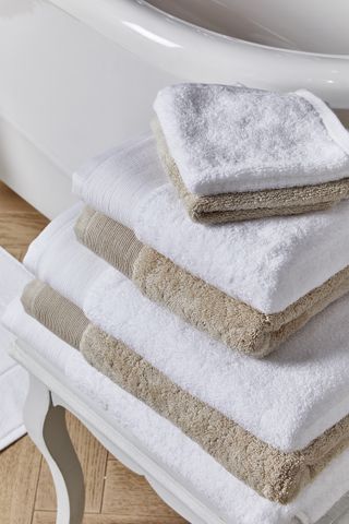 stack of neatly folded towels