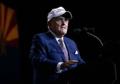 Rudy Giuliani speaks at a Donald Trump rally