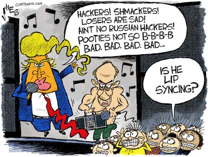 Political cartoon U.S. Russia Donald Trump Vladimir Putin